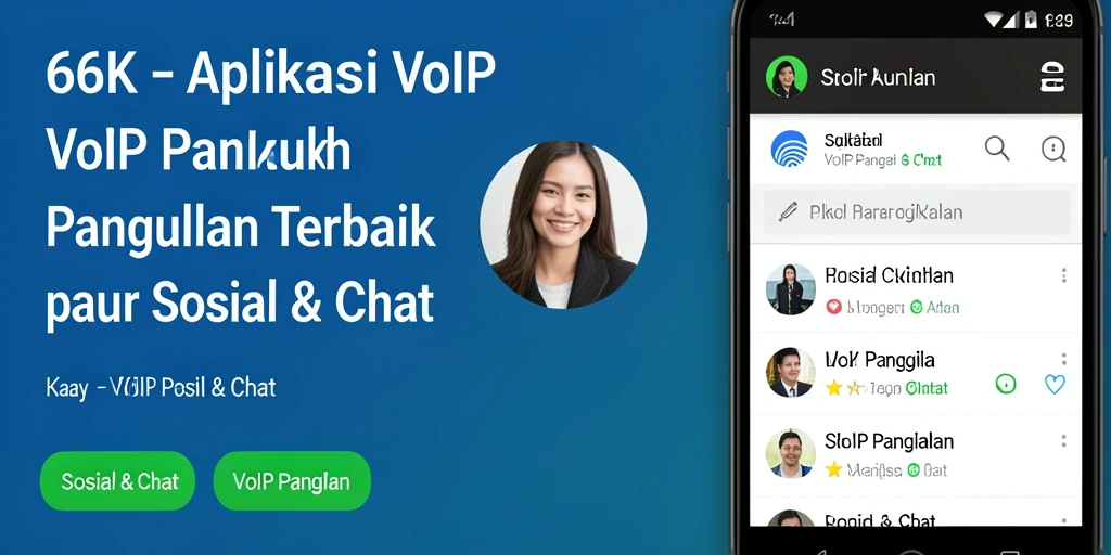 Antarmuka aplikasi 66K yang intuitif dan fungsional untuk panggilan VoIP.