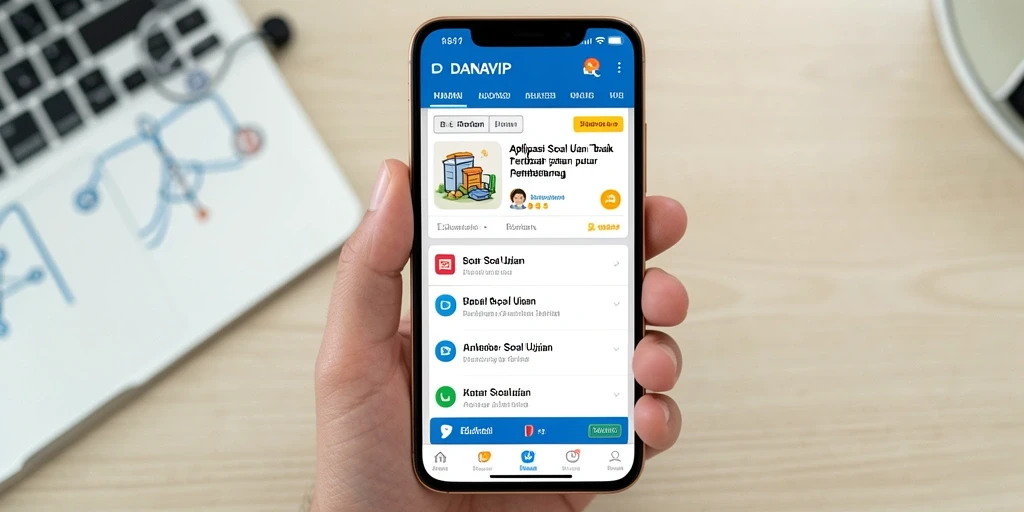 Antarmuka aplikasi DANAVIP yang intuitif dan efisien untuk ujian.