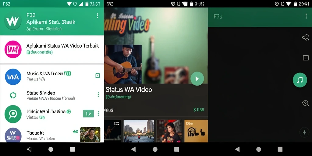Tampilan antarmuka pengguna F32 untuk mengelola status video.