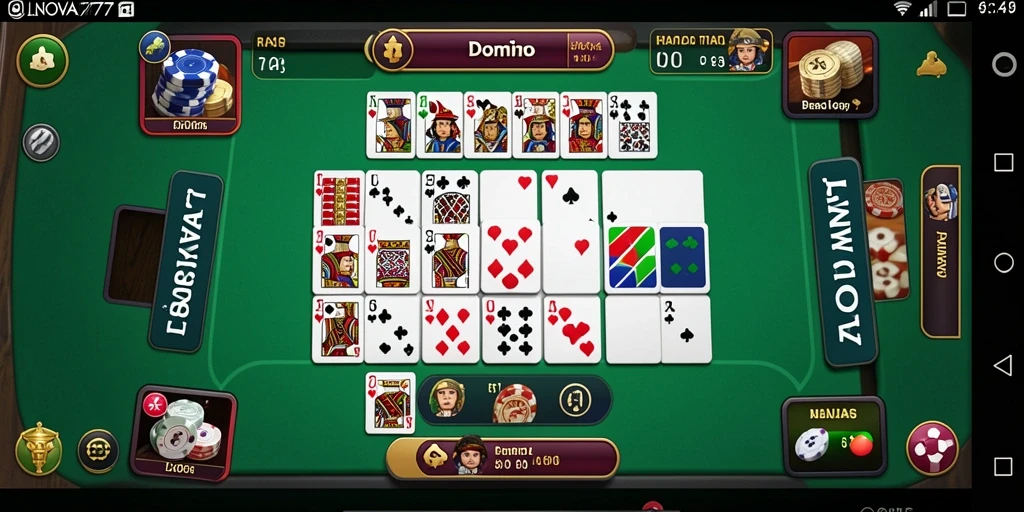 Tampilan antarmuka LNOVA777 dengan permainan Domino yang menarik.