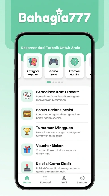 Tampilan katalog aplikasi bahagia777